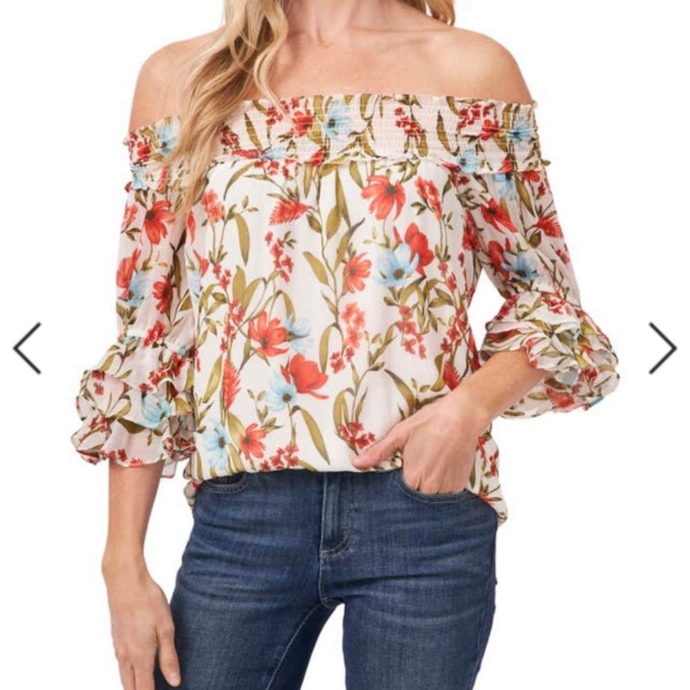 Cece Brand New Off the Shoulder Floral Top